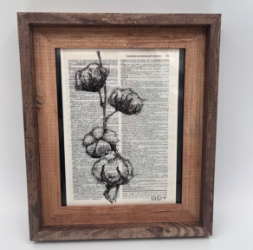 Cotton- Pen and Ink Frames- 8x10 kaylene brooks, cotton, pen and ink, dictionary page, black and white drawing