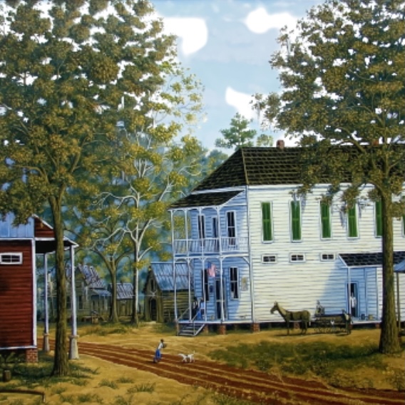 Country Mall Print stephen james, painting, print, wall art