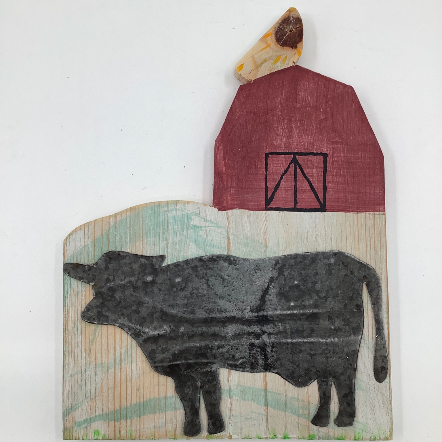Cow Scenes Red Barn roger van wyck, Cow scenes red barn, cow, red barn, barn, wall art, wall decoration, wall decor, wood, metal, farm animal, red, metal on wood, nature scene