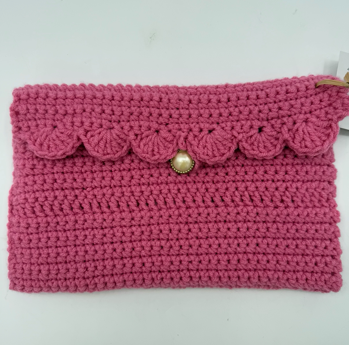 Crochet Clutch dawn wood, crochet clutch, pink, purse