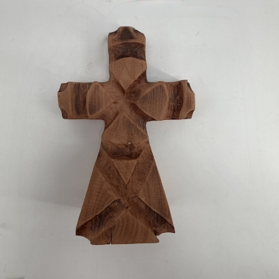Cross Randall Bruhn, wood, cross, brown, carved