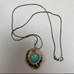 Deer Horn Burr with Turquoise Necklace - 9687