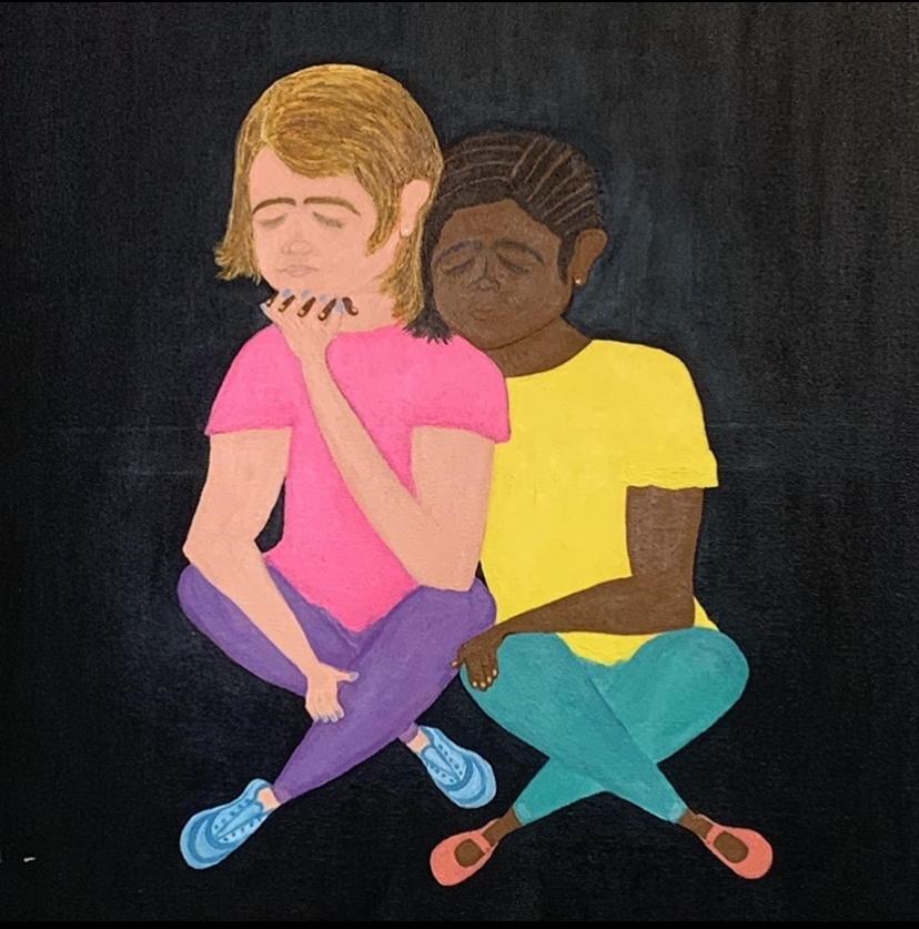 Do Not Disturb rita williams, mixed media painting, canvas painting, black belt, black belt paintings,