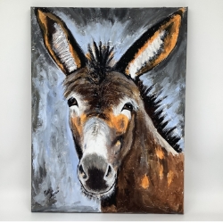 Donkey  kathy, kathy jones, jones, acrylic, acrylic painting, painting, donkey, textured 