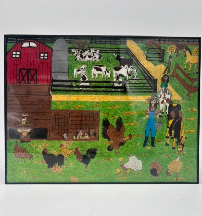 Farm Life- 12"x9" jaytilya watkins, folk art, farm life, farm animals