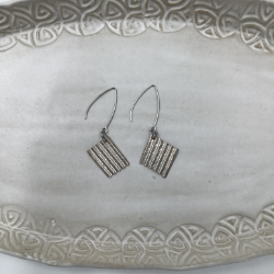 Fine Silver Earrings fine, silver, hand, embossed, stainless, earwires, earrings