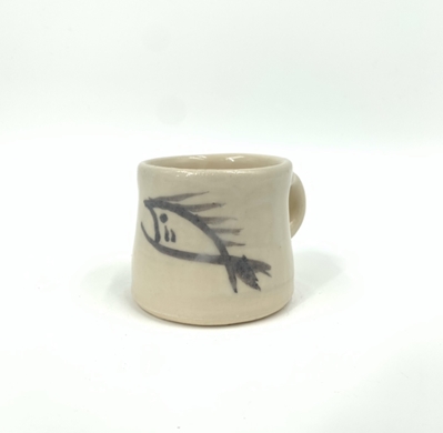 Fish Coffee Mug sam williams, pottery, hand made, kiln, mug,