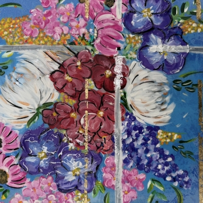 Floral Dimension courtney barr, floral mixed media, flowers
