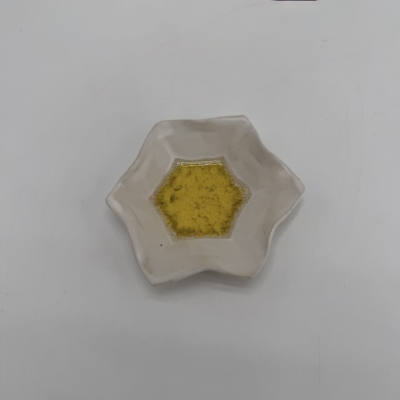 Yellow Fused Glass Dish  jo taylor, yellow, fused, glass, dish