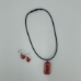 Glass Pendant with Earrings  - 5355