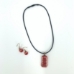 Glass Pendant with Earrings  - 5355