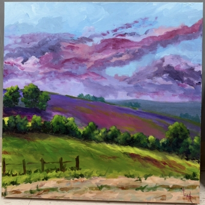 Gods Countryside laura mcdowell, Gods countryside, painting, nature, scenery, outdoors, sunset, clouds, water, trees