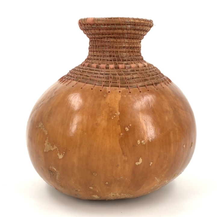 Gourd with Pine Needle Coiling margaret hand, muffin, medium gourd, pine needle coiling, 