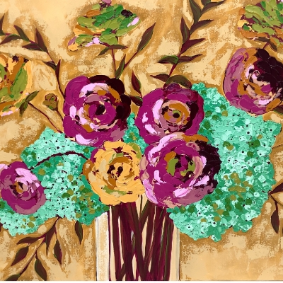 Grandmas Flowers  sharon owens, sharon, owens, acrylic painting, painting, grandmas flowers, grandma, ma, flower, flower, vase
