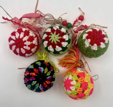 Granny Square Ball Ornament dawn wood, granny square ball ornament, christmas tree ornaments, crochet