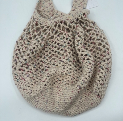 Green Market Tote wanda white, crochet, green market tote, tote bag, grocery bag, cotton yarn, peaches and cream yarn