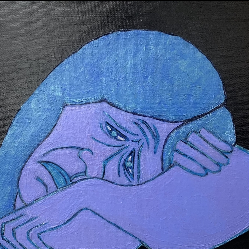 Had I Just Bothered To Call rita williams, mixed media painting, canvas painting, black belt, black belt paintings,