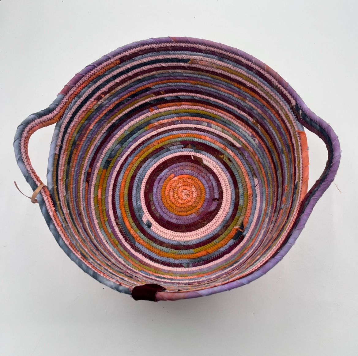 Hand Dyed- Fabric Rope Basket beth oberle, hand dyed, fabric rope basket