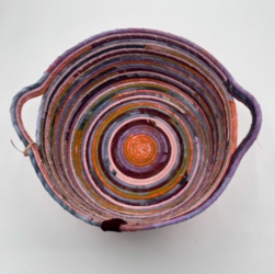 Hand Dyed- Fabric Rope Basket beth oberle, hand dyed, fabric rope basket