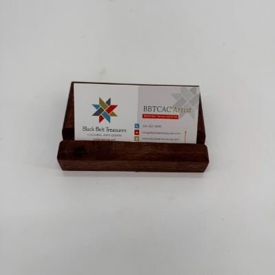 Handmade Business Card Holder Johnny Mims, Montgomery, woodwork, business card holder, dark brown, handmade, wooden
