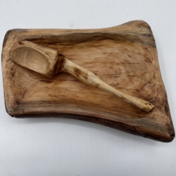 Hardwood Bowl with Spoon Rickey Elliott, Hardwood bowl with spoon, woodwork, wooden, wood