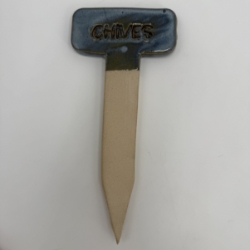 Chives Herb Marker mary jane moore, herb marker, chives, pottery, ceramics, garden, plants, gardening, crops
