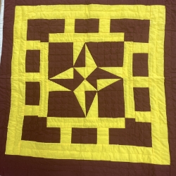 Jades Star- 38x44 mary margarett pettway, jades star, quilt, small quilting and textiles, red, maroon, burgundy, yellow, gold