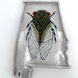 Cicada Alabama Tray carol lammon, tray, AL, Alabama,  pottery, cicada