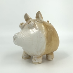 Large Piggy Bank sam williams, pottery, hand made, kiln, piggy bank,