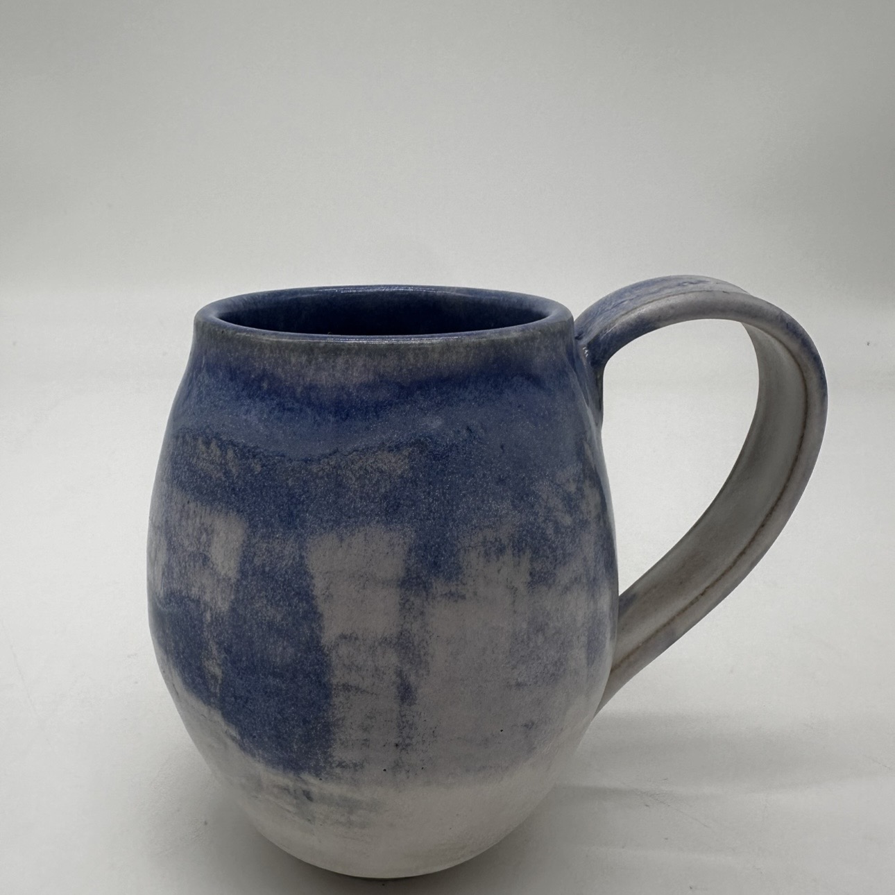 Light Blue Mug  Jo Taylor, Dallas county, mug, white, blue color, handle, pottery