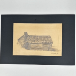 Log Cabin: Route 41 john warner, log cabin, route 41, pencil