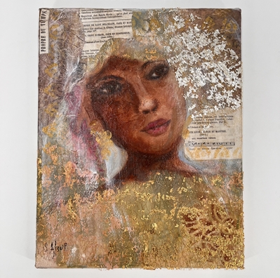 "Lucy" susan alsup, lucy, mixed media on canvas