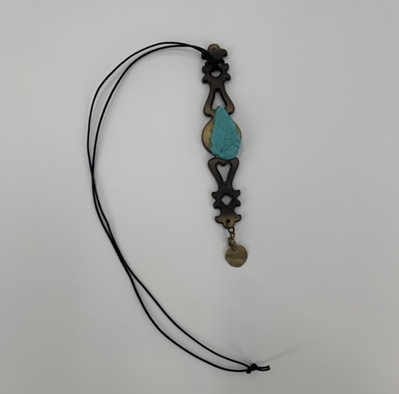 Medallion Found Object Necklace rebecca koontz, necklace, medallion, turquoise,