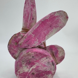 Medium Wooden Bunny rickey elliot, hardwood, medium wooden bunny, pink, easter