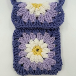 Mini Messenger Bag dawn wood, mini messenger bag, crochet purse, purple