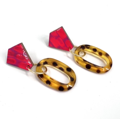 Miscellaneous Painted Dangle Earrings sarah collins, earrings, dangle earrings, painted earrings, 