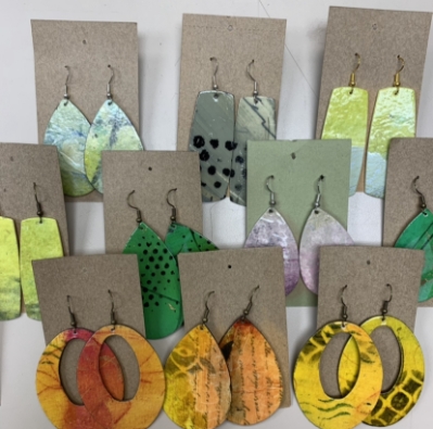 Mixed Media Earrings earrings, hand crafted earrings, handcrafted earrings, jewelry, 