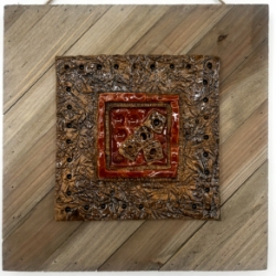 Mother Earth Wall Sculpture duncan black, mother earth wall sculpture, ceramics, pottery, wood, ceramic on wood