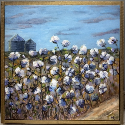 Mr. Urbans Field laura mcdowell, mr urbans field, cotton, painting, oil paint