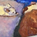 Nap with Pups - Oil & Pastel on Canvas - 3914