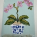 Orchids with blue and white vase - 16718
