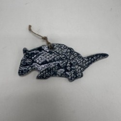 Armadillo Ornament- Cobalt painted Kristin law, Wilcox, cobalt, ornament, blue, armadillo