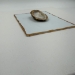 Oyster Canvas outlined in Aqua and gold - 016705