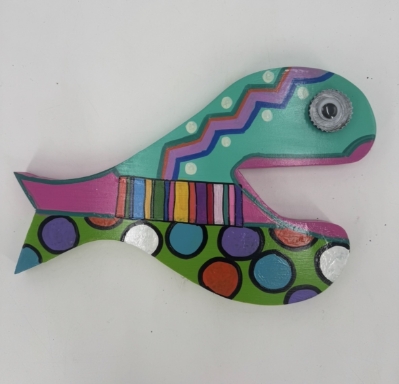 Painted Wooden Fish fish art, painted fish, colorful fish, fish