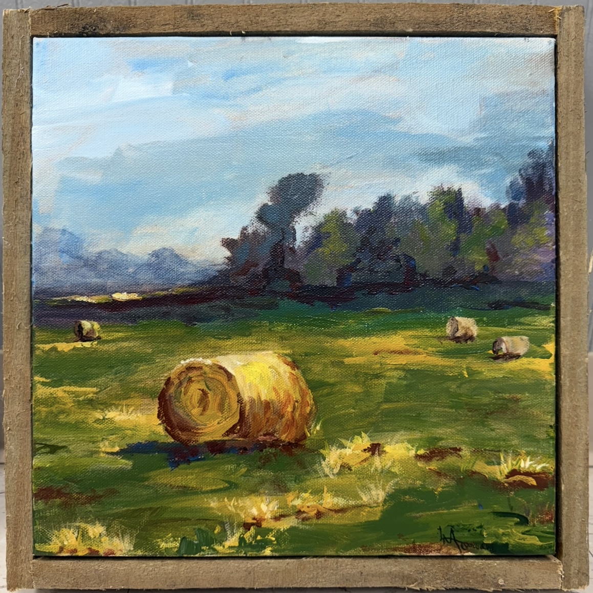 Pasture Rolls laura mcdowell, pasture rolls, painting, oil paint, nature