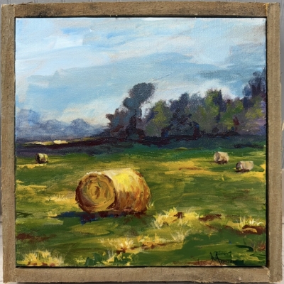 Pasture Rolls laura mcdowell, pasture rolls, painting, oil paint, nature