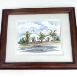 Pine Hill Methodist Church jan agee, wilcox county, watercolor, painting, church