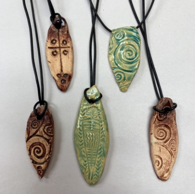 Pottery Necklace lisa lenox, necklace, leather, pottery, 