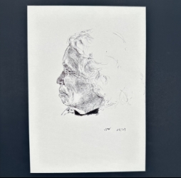 Profile Study john warner, profile study, pen and ink