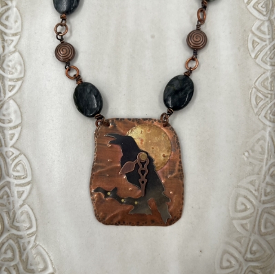 Quoth the Raven elizabeth taylor, quoth the raven, necklace, copper, beaded, beads, jewelry